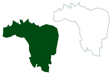 Martir de Cuilapan municipality (Free and Sovereign State of Guerrero, Mexico, United Mexican States) map vector illustration, scribble sketch Mártir de Cuilapán map