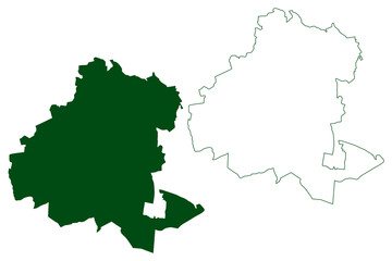 Obraz premium Moroleon municipality (Free and Sovereign State of Guanajuato, Mexico, United Mexican States) map vector illustration, scribble sketch Moroleón map