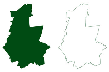 Ocampo municipality (Free and Sovereign State of Guanajuato, Mexico, United Mexican States) map vector illustration, scribble sketch Ocampo map