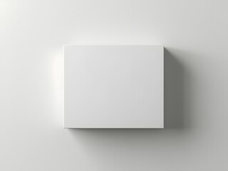 Blank white box mockup isolated on white background. Top view rectangular carton box mockup for graphic design and digital projects