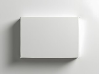 Blank white box mockup isolated on white background. Top view rectangular carton box mockup for graphic design and digital projects