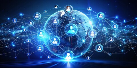 Communication and Social Media Network Concept - High-Tech Digital Technology in Minimalist Style