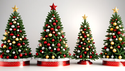 colorful christmas trees decorated ornaments add festive charm homes winter months