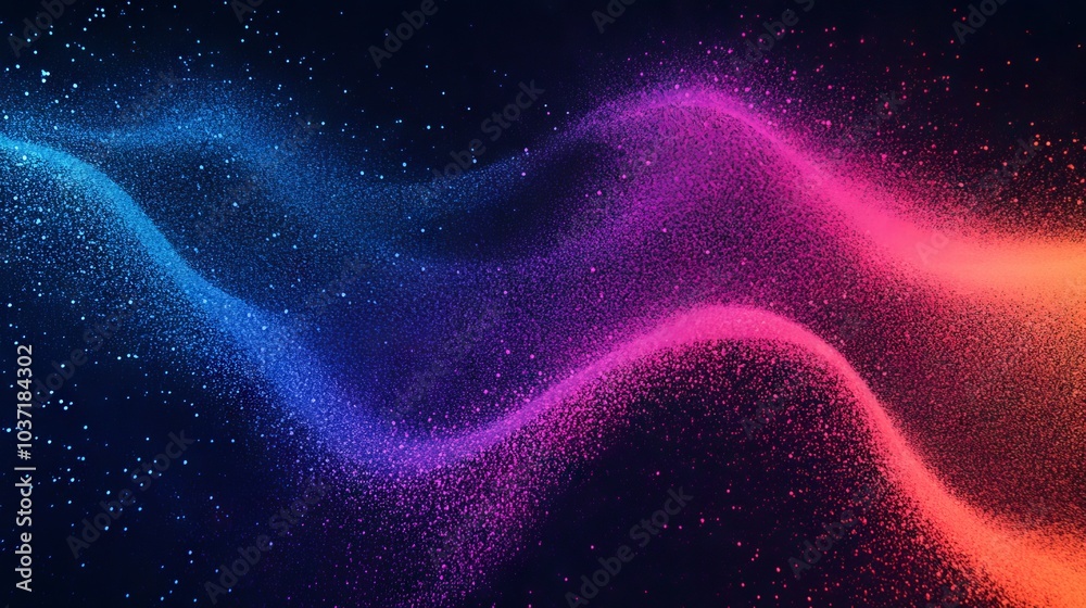 Canvas Prints abstract black background with pink wave with gradient and particles. 3д. background. wallpaper, pat