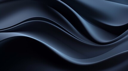 Obraz premium Abstract black background, waves, wallpaper, 3D, background, satin, 3d, silk, blue, texture, illustration