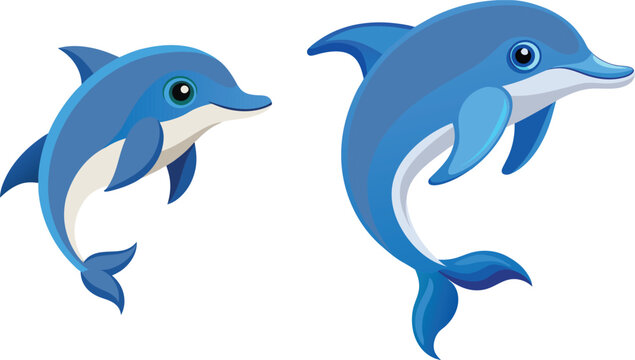 dolfin art sillouette vector