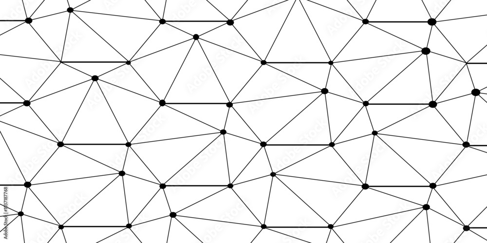 Wall mural abstract of simple gray line triangle pattern geometric background. seamless geometric polygonal rep