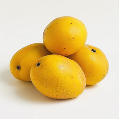 fresh yellow mango on white background