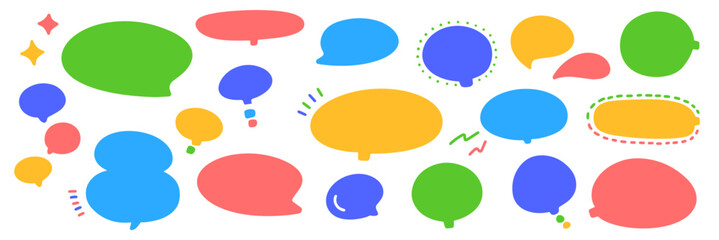 A set of cute handwritten speech bubbles