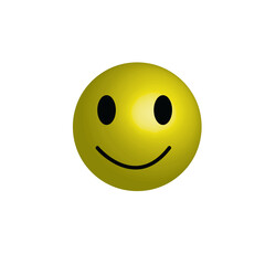 Bright yellow smiley ball with a cheerful, classic face, conveying positivity and happiness. Perfect for playful, motivational, or light-hearted design projects.