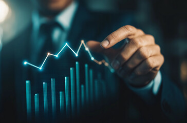 Financial Growth Analysis with Stock Market Charts, Investment Strategies, and Business Earnings Plan	