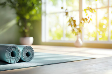 Relax and rejuvenate embrace wellness with a tranquil yoga space featuring natural light and serenity