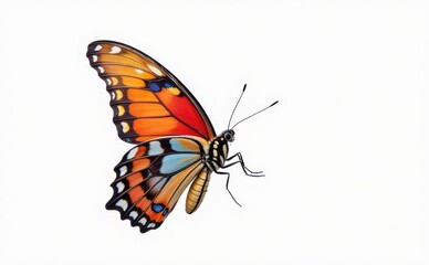 colorful butterfly, butterfly on whit background, flying butterfly, butterfly isolated 