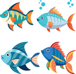 Fototapeta premium set of fishes