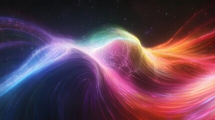 Obraz premium Cosmic Flow: Abstract artwork depicting vibrant, swirling nebulae in a mesmerizing cosmic dance of color and light. Perfect for backgrounds, websites.
