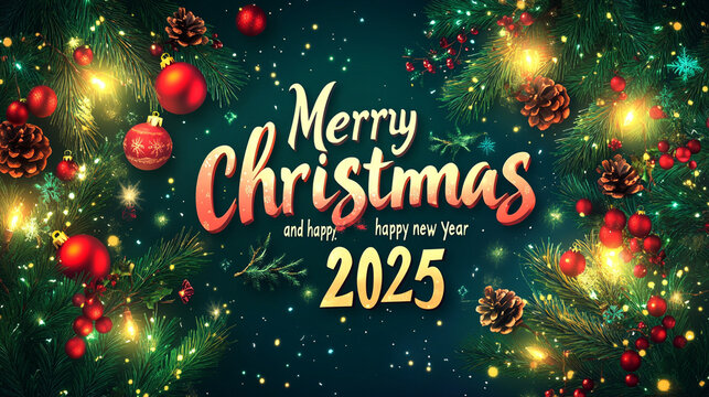 vector background of merry christmas and happy new year
