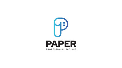 Simple Initial Letter P with Paper Print Page logo design.