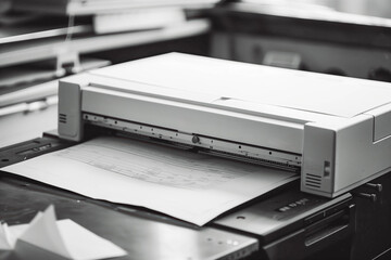 hand lay down or take paper from the office printer