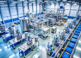 Fototapeta premium Drone Photography of Lyophilized Vials in Freeze Drying Process for Vaccine Production in Pharmaceutical Manufacturing