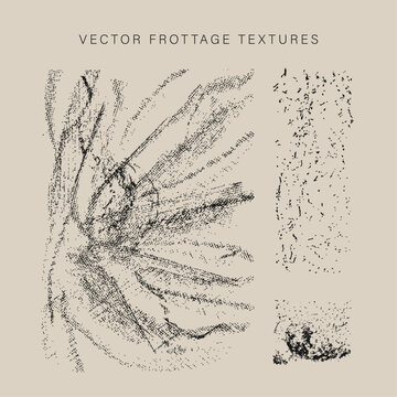 Black and White Frottage Grunge vector  textures