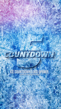 Ice Countdown Winter Vertical Logo Opener for Social Media