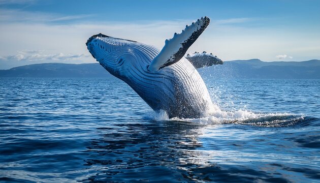 Wal bricht mit einem majest&auml;tischen Sprung durch die Wasseroberfl&auml;che