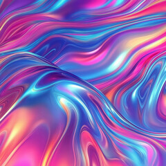 Obraz premium Abstract Liquid Swirls: A mesmerizing abstract art image showcasing vibrant, iridescent, and fluid swirls of pink, blue, and purple. The dynamic composition creates a sense of movement and energy.