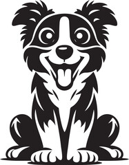 Border collie two dog vector illustration