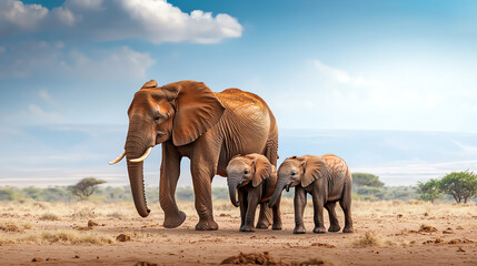 Majestic elephants and their young a heartwarming portrait of family in the wild
