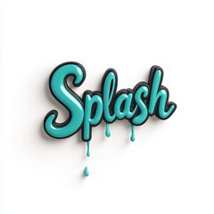 Teal Splash 3D Render