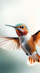 Fototapeta premium The vibrant dance of a hummingbird nature's jewel in motion