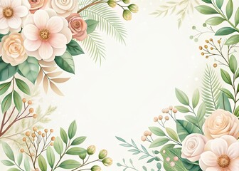 Obraz premium Elegant Floral Design Template for Cards, Posters, Flyers, and Home Decor with a Minimalist Touch