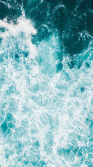 Fototapeta premium Mesmerizing turquoise waves a close-up view of oceanic beauty and motion