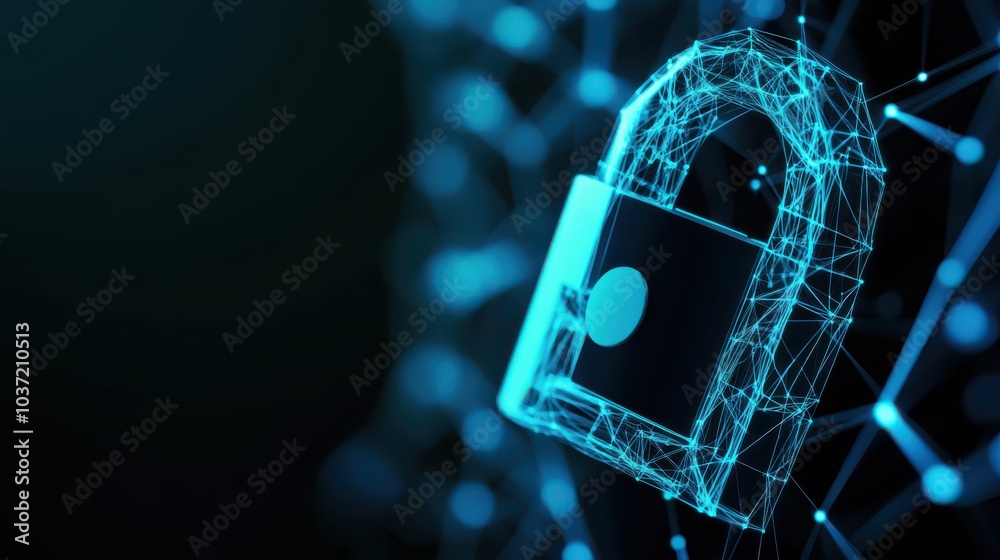 Poster exploring the future of cybersecurity the impact of digital locks and data protection