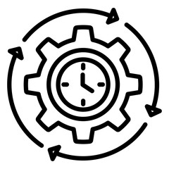 Time Process Outline Icon