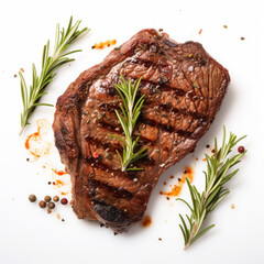 grilled steak with rosemary