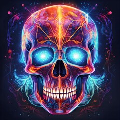 Neon Skull Art