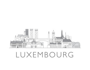 Luxembourg skyline cityscape vector illustration