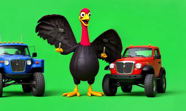 Cartoon turkey as a mechanic.