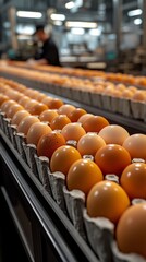 Packaging pasteurized eggs in a factory.