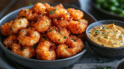 Crispy fried shrimp with remoulade.