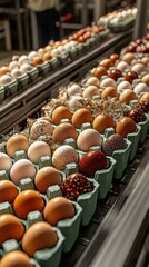 Specialty eggs being processed and packaged.