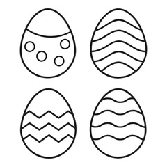 Minimalist Easter Egg Vector Set with Unique Line Patterns for Festive Designs