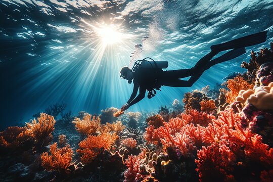 Plong&eacute;e dans les r&eacute;cifs coralliens
