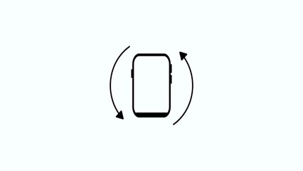 Rotate your phone for better experience. Rotate your smartphone orientation. Smartphone Rotate Design.  simple technology 360 degree rotation flat design pictogram vector for app ads web banner button