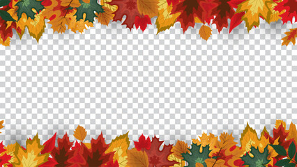 Obraz premium Happy Thanksgiving Day Banner and Background. Happy holiday surrounded by autumn leaves and pumpkins vector illustration. Thanks giving celebration vector design. 