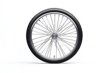 Naklejka premium Roue de vélo isolée avec rayons métalliques élégants 