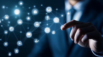 Fototapeta premium Business Network Expansion with Digital Connections
