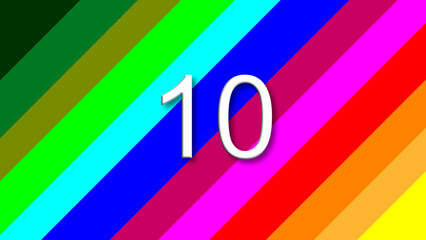 10 colorful rainbow background year number