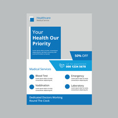 medical health flyer design template 